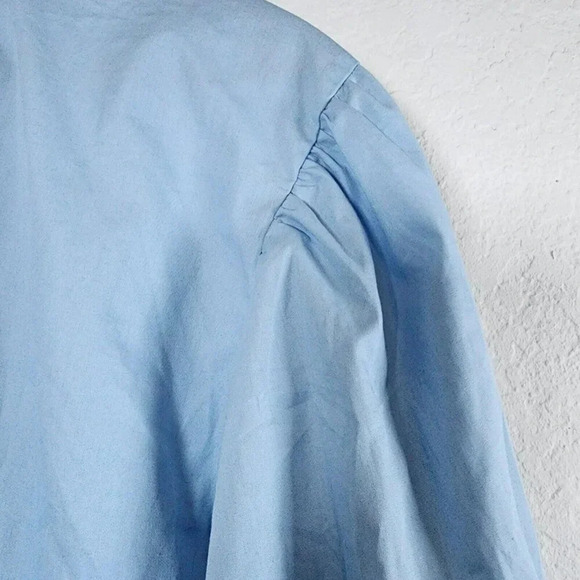 Zara Shirt Button Down Kids 11-12  Light Blue  Studded  Longsleeve - Picture 13 of 15